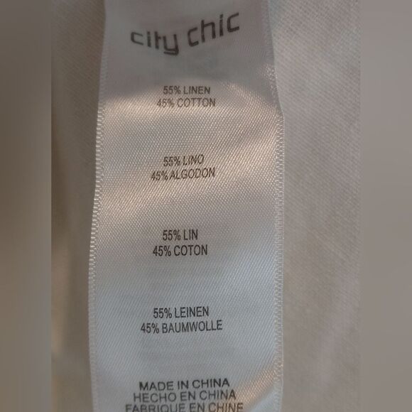 City Chic Ivory Linen Blend Button Up Dress Size 20 NWT - Picture 8 of 8